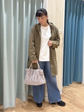 「アイテム（ミリタリージャケット、グリーン系）」を使った、わかさん（レディース・160cm）の秋コーディネート