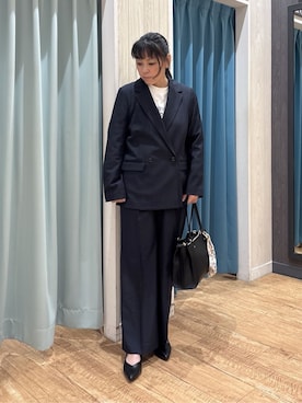 「SHOO・LA・RUE（シューラルー）の【セレモニー】5cmヒールパンプス（パンプス、ブラック系）」を使った、わかさん（レディース・160cm）の春コーディネート