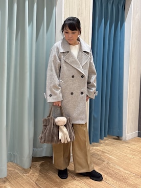 「アイテム（チェスターコート）」を使った、わかさん（レディース・160cm）の秋コーディネート