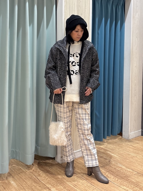 セール】【S-LL】美シルエットの タンドツイードブルゾン（ブルゾン