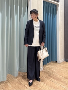 「SHOO・LA・RUE（シューラルー）の【セレモニー】5cmヒールパンプス（パンプス、ブラック系）」を使った、わかさん（レディース・160cm）の春コーディネート