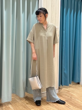 「アイテム（チュニック）」を使った、わかさん（レディース・160cm）の夏コーディネート