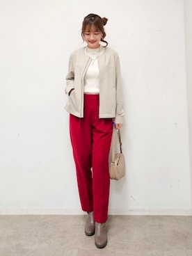 「アイテム（ブルゾン）」を使った、ゆゆさん（レディース・161cm）の秋コーディネート