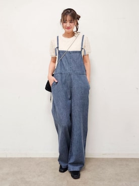 「アイテム（サロペット/オーバーオール）」を使った、ゆゆさん（レディース・161cm）の秋コーディネート