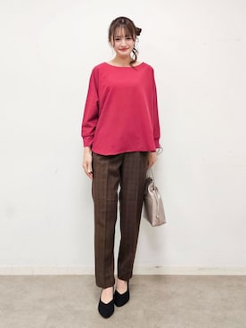 「DRESKIP（ドレスキップ）のアイテム（シャツ/ブラウス）」を使った、ゆゆさん（レディース・161cm）の秋コーディネート