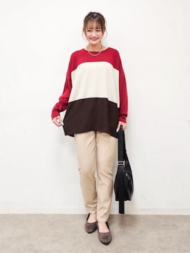 「SHOO・LA・RUE（シューラルー）のアイテム（Tシャツ/カットソー）」を使った、ゆゆさん（レディース・161cm）の秋コーディネート