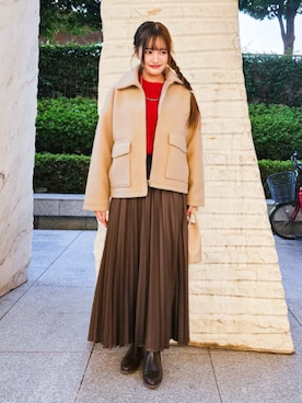 「アイテム（アクセサリー）」を使った、ゆゆさん（レディース・161cm）の秋コーディネート