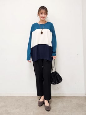 「SHOO・LA・RUE（シューラルー）のアイテム（Tシャツ/カットソー）」を使った、ゆゆさん（レディース・161cm）の秋コーディネート