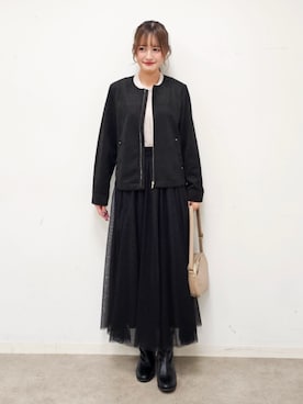 「アイテム（ブルゾン）」を使った、ゆゆさん（レディース・161cm）の秋コーディネート