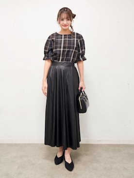 「DRESKIP（ドレスキップ）のアイテム（シャツ/ブラウス）」を使った、ゆゆさん（レディース・161cm）の秋コーディネート