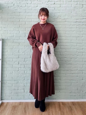 「SHOO・LA・RUE（シューラルー）のアイテム（ブーツ）」を使った、ゆゆさん（レディース・161cm）の秋コーディネート