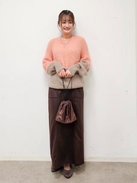 「DRESKIP（ドレスキップ）の【S-LL/ゆったり】ふわふわシャギー 大人レディなニット（ニット/セーター）」を使った、ゆゆさん（レディース・161cm）の秋コーディネート