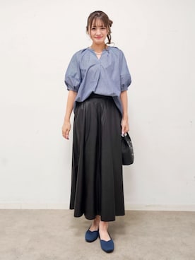 「DRESKIP（ドレスキップ）のアイテム（シャツ/ブラウス）」を使った、ゆゆさん（レディース・161cm）の秋コーディネート