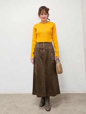 「SHOO・LA・RUE（シューラルー）のアイテム（ブーツ）」を使った、ゆゆさん（レディース・161cm）の秋コーディネート