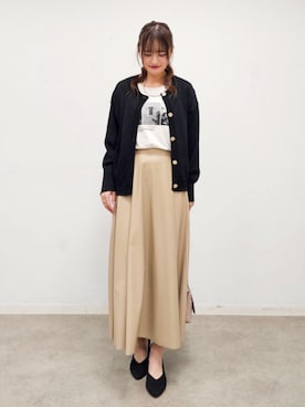 「SHOO・LA・RUE（シューラルー）の【軽量】ふわっと軽いフラップショルダーバッグ（ショルダーバッグ）」を使った、ゆゆさん（レディース・161cm）の秋コーディネート