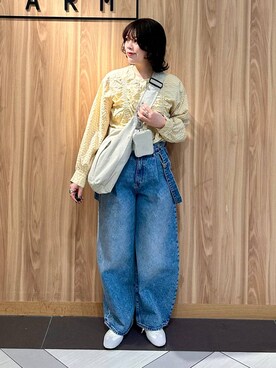 「LOWRYS FARM（ローリーズファーム）のLFポーチツキショルダー 284037（ショルダーバッグ）」を使った、yuespireさん（レディース・160cm）の春コーディネート