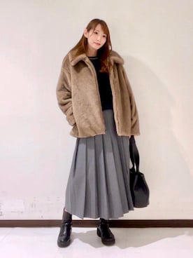 「アイテム（ブルゾン）」を使った、YUMIさん（レディース・158cm）の秋コーディネート