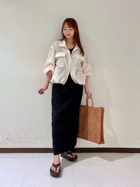 「URBAN RESEARCH（アーバンリサーチ）のアイテム（ブルゾン）」を使った、YUMIさん（レディース・158cm）の夏コーディネート
