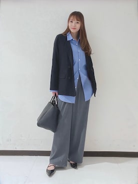 「URBAN RESEARCH（アーバンリサーチ）のダブルブレストメッシュジャケット（その他アウター、ブラック系）」を使った、YUMIさん（レディース・158cm）の春コーディネート