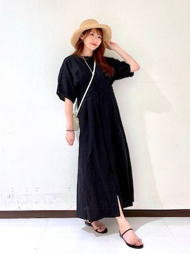 「URBAN RESEARCH（アーバンリサーチ）のアイテム（ワンピース）」を使った、YUMIさん（レディース・158cm）の夏コーディネート
