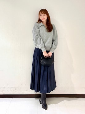 「アイテム（スウェット）」を使った、YUMIさん（レディース・158cm）の秋コーディネート