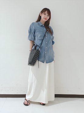「MOHI（モヒ）のアイテム」を使った、YUMIさん（レディース・158cm）の夏コーディネート