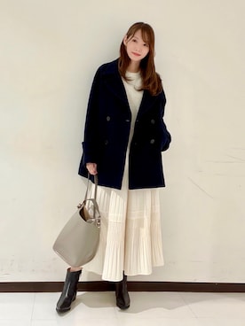 「アイテム（スカート）」を使った、YUMIさん（レディース・158cm）の秋コーディネート