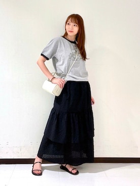 「フェスコーデ」｜「アイテム（スカート）」を使った、YUMIさん（レディース・158cm）の夏コーディネート