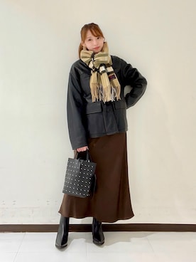 「TICCA(ティッカ)のアイテム」を使った、YUMIさん(レディース・158cm)の冬コーディネート