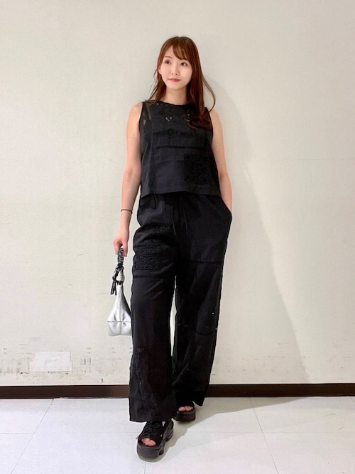 アーバンリサーチ　レースジレ　ベスト URBAN RESEARCH ベスト ジレ パッチワークレーストップス