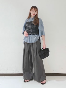 「MOHI（モヒ）のアイテム」を使った、YUMIさん（レディース・158cm）の春コーディネート