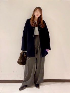 「アイテム（ベルト）」を使った、YUMIさん（レディース・158cm）の秋コーディネート