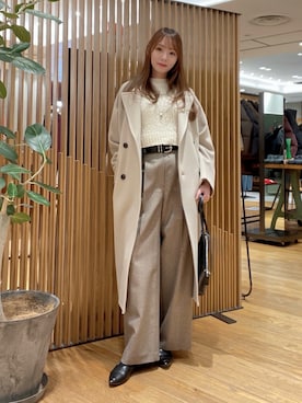 「アイテム（アクセサリー）」を使った、YUMIさん（レディース・158cm）の冬コーディネート