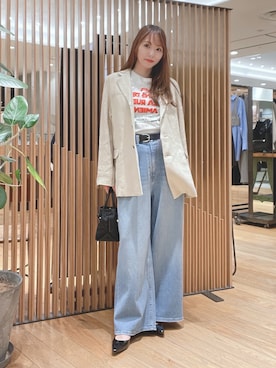 「URBAN RESEARCH（アーバンリサーチ）の『別注』La Hutte×URBAN RESEARCH　Tシャツ（Tシャツ/カットソー、その他）」を使った、YUMIさん（レディース・158cm）の春コーディネート