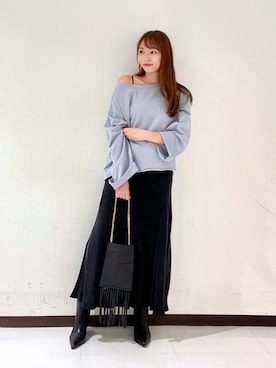 「アイテム（スウェット）」を使った、YUMIさん（レディース・158cm）の秋コーディネート