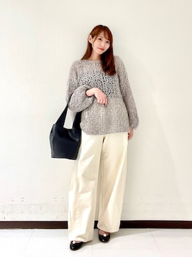 「アイテム（バレエシューズ）」を使った、YUMIさん（レディース・158cm）の秋コーディネート