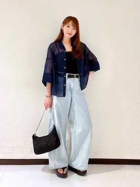 「Levi's（リーバイス）のアイテム（パンツ）」を使った、YUMIさん（レディース・158cm）の夏コーディネート