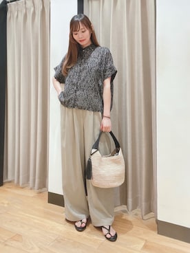 「MOHI（モヒ）のアイテム」を使った、YUMIさん（レディース・158cm）の夏コーディネート
