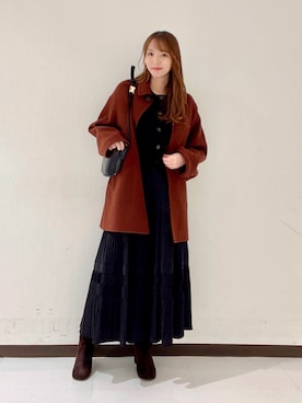 「アイテム（ボディバッグ/ウエストポーチ）」を使った、YUMIさん（レディース・158cm）の秋コーディネート