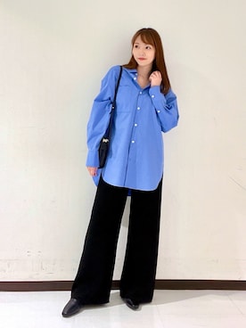 「アイテム（ローファー）」を使った、YUMIさん（レディース・158cm）の秋コーディネート