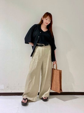 「アーバンリサーチ」｜「アイテム（キャミソール）」を使った、YUMIさん（レディース・158cm）の春コーディネート