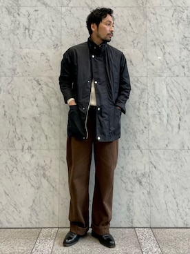 「クルーネックニット」｜「アイテム（ブルゾン）」を使った、Sawada_TOMORROWLANDさん（メンズ・168cm）の秋コーディネート