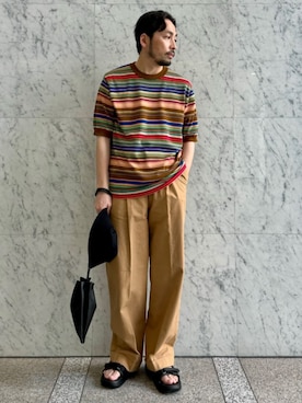 「KIJIMA TAKAYUKI」｜「アイテム（サンダル）」を使った、Sawada_TOMORROWLANDさん（メンズ・168cm）の夏コーディネート