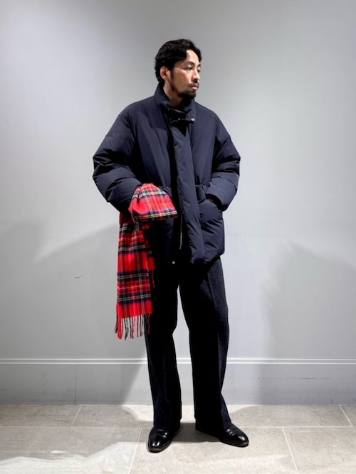 ポリエステル フーデッドダウンジャケット（ダウンジャケット/コート