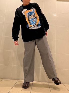 「MAISON SPECIAL（メゾンスペシャル）のアイテム（スウェット）」を使った、KOZIさん（メンズ・173cm）の春コーディネート