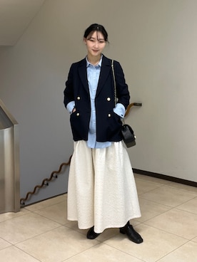 「fredy emue（フレディエミュ）のアイテム（テーラードジャケット）」を使った、おしゃれーなさん（レディース・162cm）の冬コーディネート