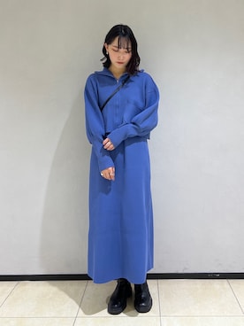 「ニットキャミソール」｜「アイテム（ワンピース/ドレス）」を使った、おしゃれーなさん（レディース・162cm）の冬コーディネート
