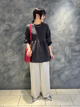 新色登場】とろみツイルスラックスイージーパンツを使った人気