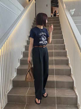 「アイテム（チノパンツ、ブルー系）」を使った、おしゃれーなさん（レディース・162cm）の夏コーディネート