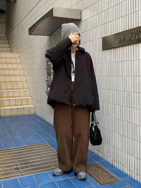 「アイテム（ダッフルコート）」を使った、おしゃれーなさん（レディース・162cm）の冬コーディネート